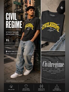 Civil Regime Graphic Tee Barbed Wire Logo Black XL